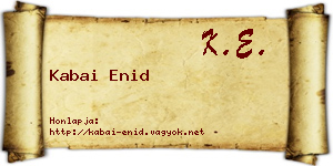 Kabai Enid névjegykártya